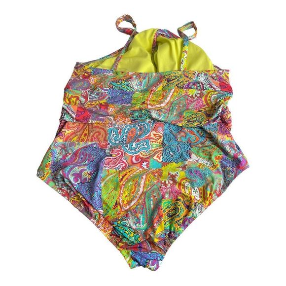 ☀️☀️☀️ Bleu Rod Beattie Bohemian Paradise High Neck One Piece Swimsuit - Picture 7 of 13